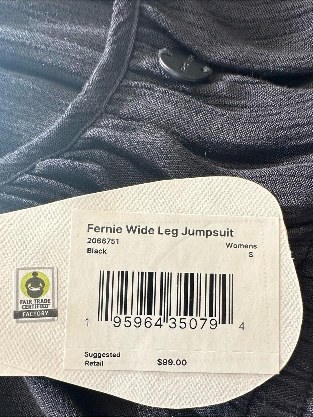 NWT PrAna Fernie Wide Leg Jumpsuit in Black. Size S - Picture 10 of 14